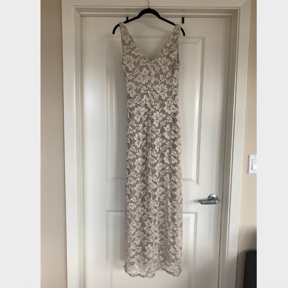 Ralph Lauren Evening Gown Lace Champagne - Picture 3 of 4